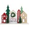 Northlight Wooden "Merry Christmas" Houses with Trees Decoration - 15" - Red and Green